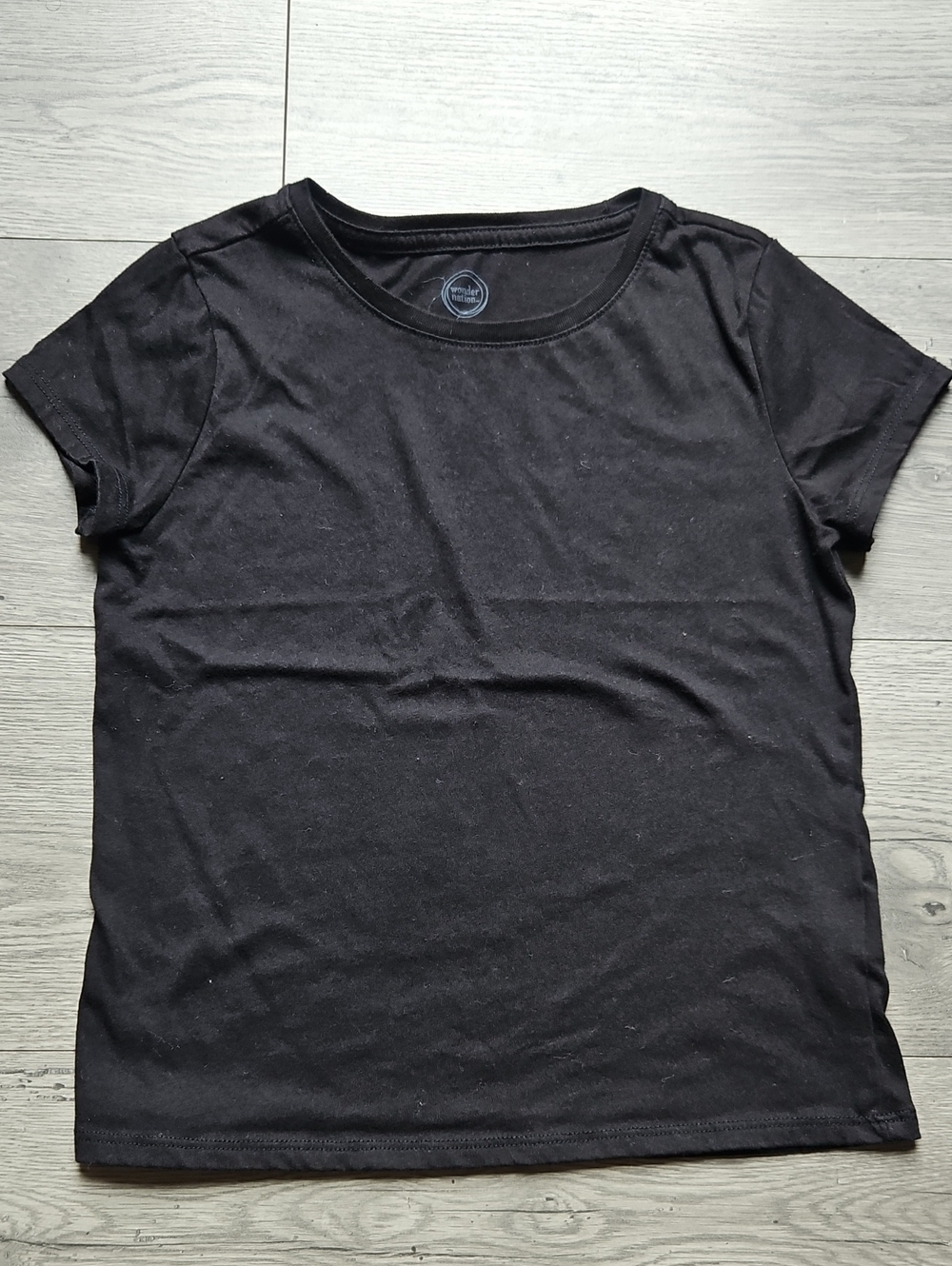 Wonder Nation Girls Basic Shortsleeve T Shirt Black Size 7/8